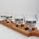 SCHILLING WOODEN FLIGHT BOARD - GLASSWARE INCLUDED