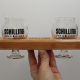 SCHILLING WOODEN FLIGHT BOARD - GLASSWARE INCLUDED